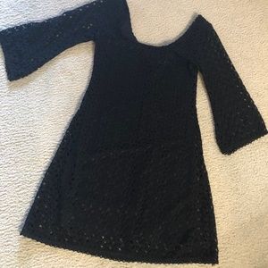 As U Wish Black Scoop Neck Knit Dress